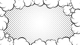 10 second loop of clouds swaying in a frame and dot background - Powered by Shutterstock - Get 15% off with code: PIKWIZARD15