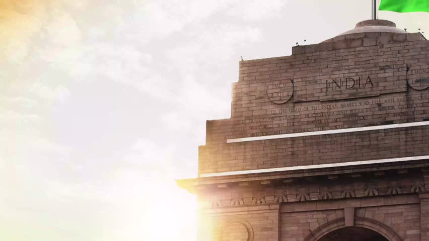 Celebrating India's Independence Day with confetti and jets flying by. In 4k quality. 