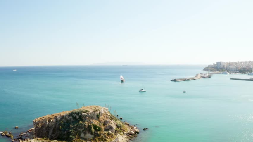 athina, greece, greek, beach, drone, sea