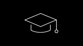Simple icon animation of a graduation cap on a black background - Powered by Shutterstock - Get 15% off with code: PIKWIZARD15