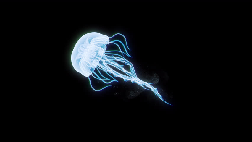 Jelly Fish animation loop with alpha channel 4K resolution