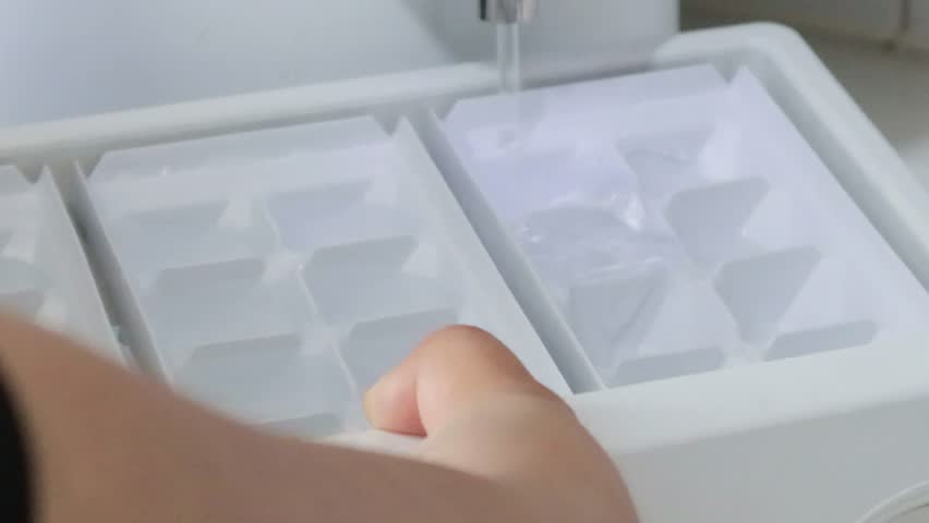 Before freezing ice in the freezer, fill the tray with water