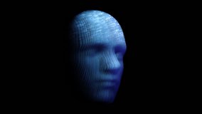 3D digital head with flowing glowing dots in brain. Abstract concept of artificial intelligence (AI), data science and analysis or deep learning. Looped 4K video of machine learning, black background - Powered by Shutterstock - Get 15% off with code: PIKWIZARD15