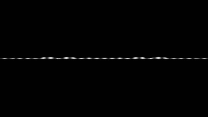 White audio waveform spectrum animation, 4k