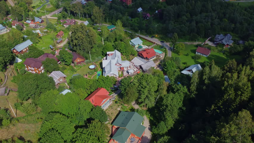 Russian village in the forest in summer