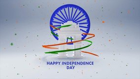 Happy Independence Day India 15th of August on green screen background. Celebrate Indian National Day on 15th August. Great for greeting card animation and celebrating India independence day. - Powered by Shutterstock - Get 15% off with code: PIKWIZARD15