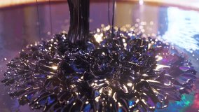 Ferromagnetic fluid moving under the influence of strong neodymium magnets. Ferromagnetic fluid creates amazing drawings spikes in magnetic field, transmits the directions of magnetic fields - Powered by Shutterstock - Get 15% off with code: PIKWIZARD15