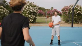 Athletes Warm Up Passing Basketball Ball - Powered by Shutterstock - Get 15% off with code: PIKWIZARD15