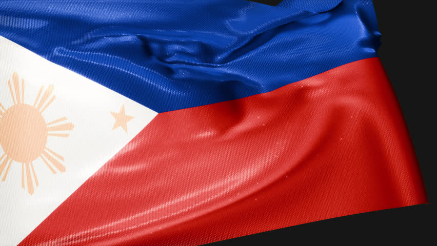 The national flag of the Philippines waving transition 4K animation Alpha channel included