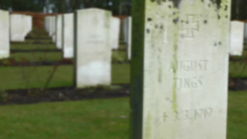 War Cemetery Headstones -  Cannock Chase, Staffordshire, England. March 16th,