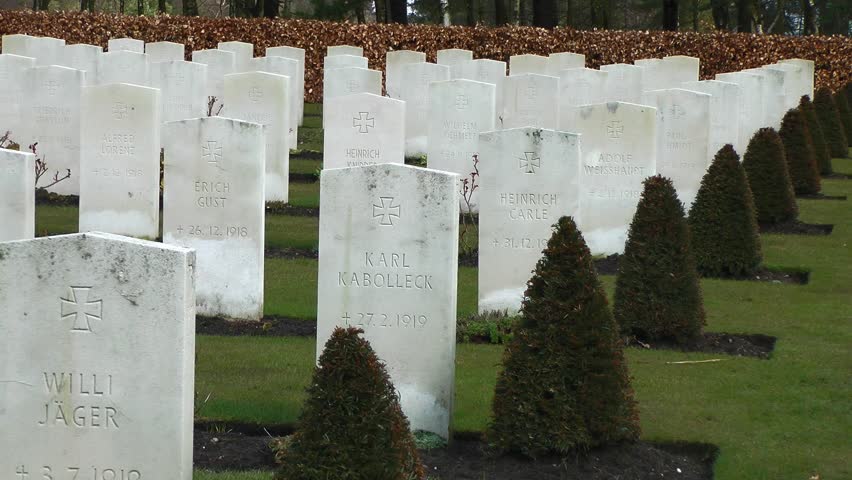War Cemetery Headstones -  Cannock Chase, Staffordshire, England. March 16th,