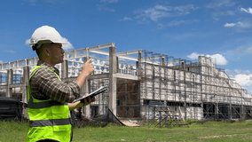 An architects is checking the orderliness and safety of construction buildings at the construction site. - Powered by Shutterstock - Get 15% off with code: PIKWIZARD15