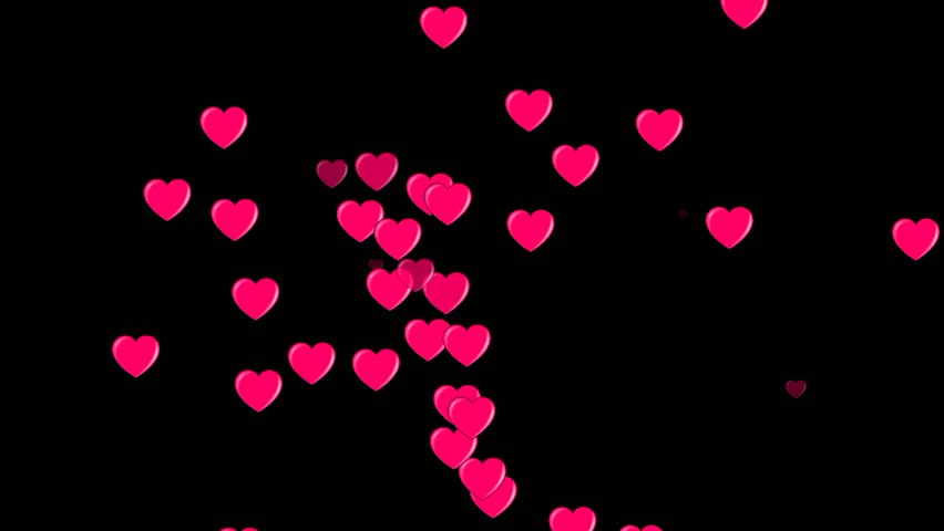 Animated Abstract Background With Colorful And Shiny Shimmering Heart Shaped Particles. Perfect for Valentine's Day Videos. Seamless Loop-able Animation.