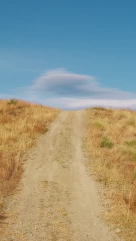 Dirt Road Going Toward The Peaceful Religious Sky