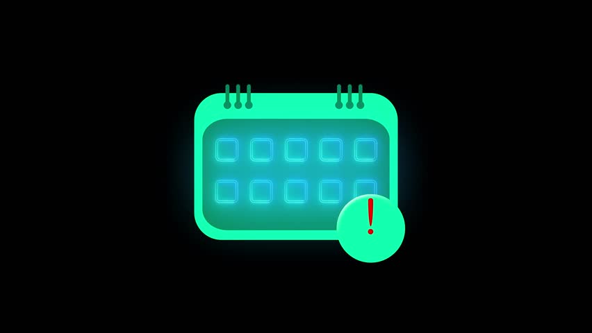 Animation in alert icon. Concept of alert on specified day.	
