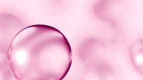 Essential cosmetic oil bubbles floating in water. Pink liquid sphere shaped, fluid flow background. Moisturizing hydrating collagen cream. Skin care serum beauty care vitamin concept 3d animation - Powered by Shutterstock - Get 15% off with code: PIKWIZARD15