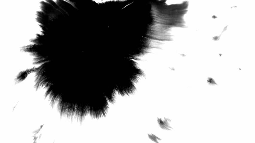 black ink drops on wet paper mask