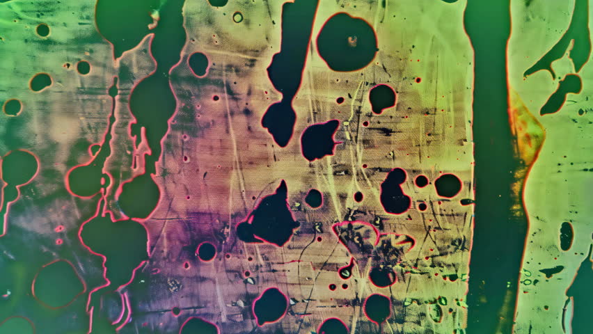 4k Looped Animated Acid Spots Grunge Texture Overlay Background
