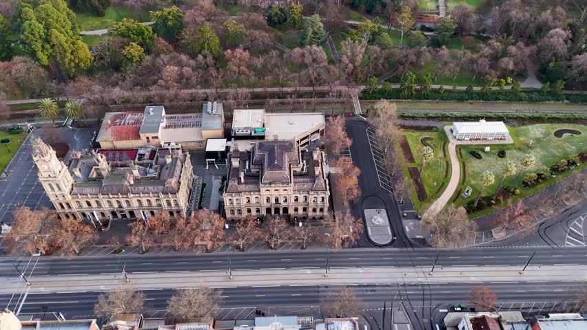 Bendigo Central Business District - Victoria Australia Aerial Footage (4k) Panorama