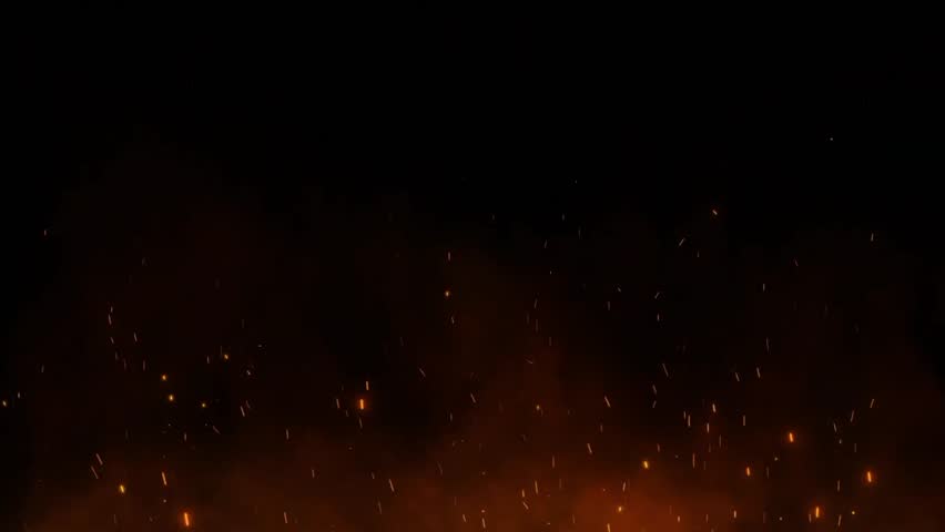 Burning Fire Embers Flying Particles Glowing In The Dark 4K Overlay Effect, Fire Particles green screen