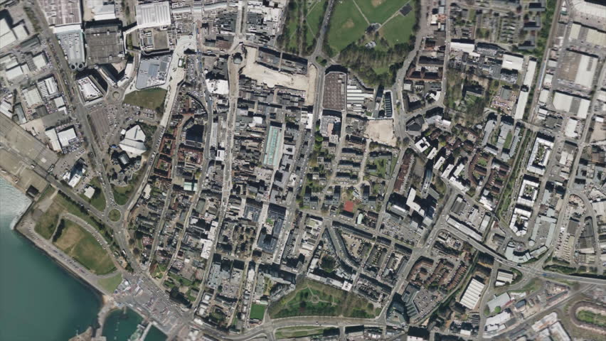 Earth zoom from space on Southampton - United Kingdom. And zoom out through clouds and atmosphere into space. Satellite view.