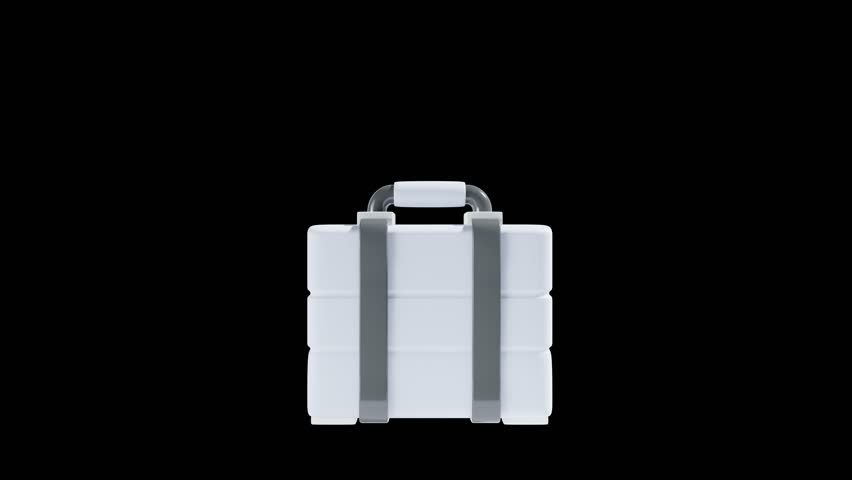 suitcase animation with transparent background