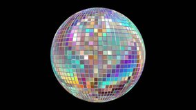 Colorful pastel 3D disco mirror ball abstract retro reflective spinning night club, party, event background looping animation with alpha matte - Powered by Shutterstock - Get 15% off with code: PIKWIZARD15