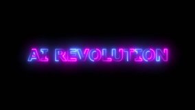 AI Revolution neon text animation on black background. - Powered by Shutterstock - Get 15% off with code: PIKWIZARD15