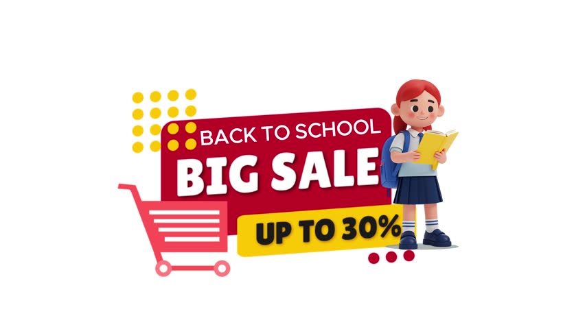 Back to school promo animated, 4K video