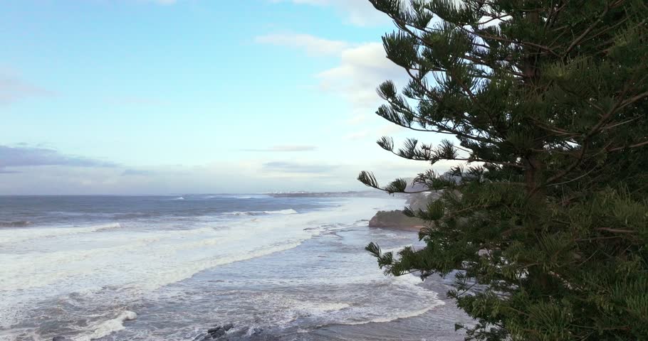 A look down the Australian coastline towards the city of Wollongong, in New South Wales.
