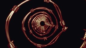 3d Golden Metallic Barbed Wire Loop animation 4K, for Visual effect - Powered by Shutterstock - Get 15% off with code: PIKWIZARD15