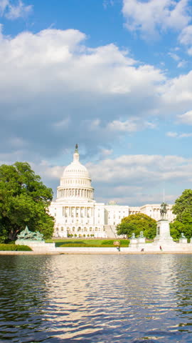 Time lapse video of the United states capitol building, Washington DC, USA.