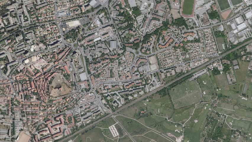 Earth zoom in from space and focus on La Garde, France. 3D Animation. Video footage. Background for travel intro.