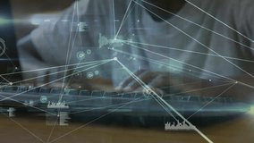 Typing on keyboard, person working with data processing animation over hands. Technology, business, office, communication, workspace - Powered by Shutterstock - Get 15% off with code: PIKWIZARD15