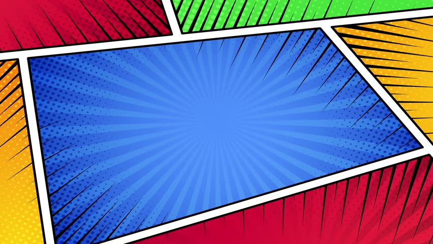 comic book pop art speed lines cartoon explosion powerful animation. 