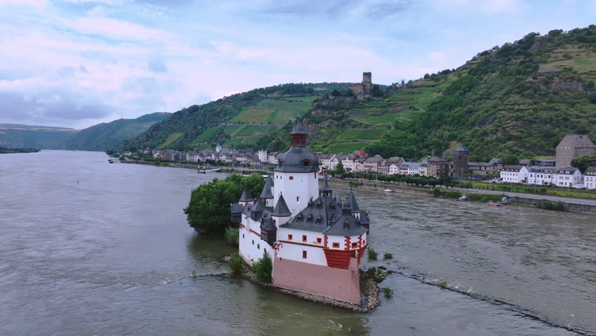Pfalzgrafenstein Castle In Kaub, Germany, Aerial View