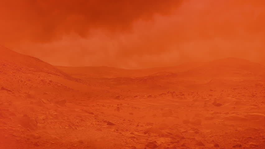 Sandstorm On Mars Planet Landscape