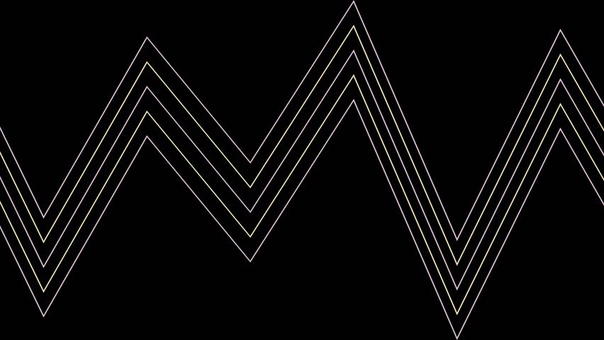 An abstract retro zig zag stripe pattern motion graphic design.