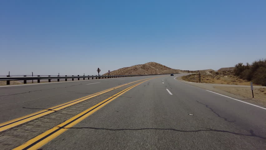 395 Scenic Byway South 5 Red Rock Canyon to Mojave 02 Front View MultiCam Driving Plate Sierra Nevada Mts California