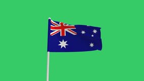 Australian flag waving in the wind against a green background - Powered by Shutterstock - Get 15% off with code: PIKWIZARD15
