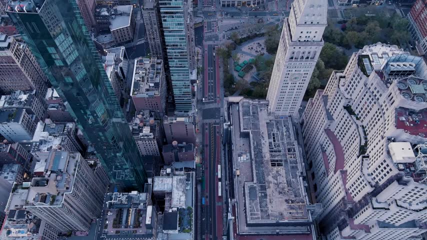 Aerial view of famous Madison Square Garden. New York City, USA