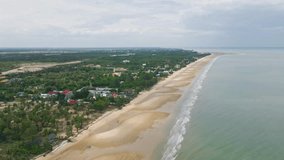 Cha-Am Beach with Scenic Views in Thailand; Aerial Drone Dolly Shot Along the Coastline. - Powered by Shutterstock - Get 15% off with code: PIKWIZARD15