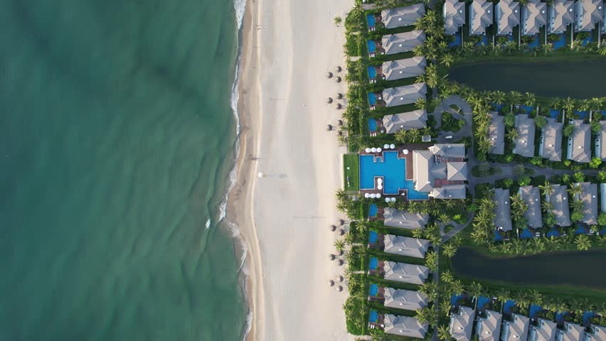 Aerial view of Non Nuoc Beach in Da Nang, Vietnam