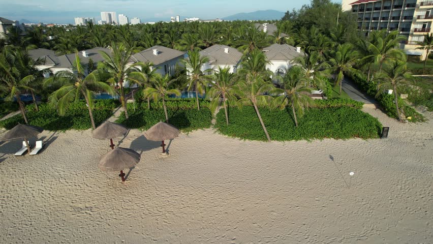 Aerial view of Non Nuoc Beach in Da Nang, Vietnam
