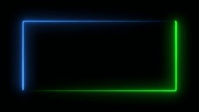 Glowing neon Light, Square, empty square, Cube. Abstract neon laser Line empty frame background. - Powered by Shutterstock - Get 15% off with code: PIKWIZARD15