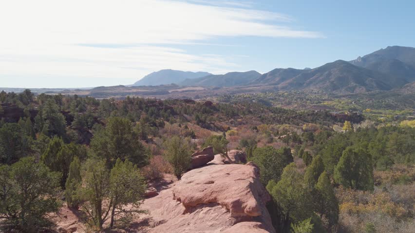 Panoramic view over the landscape around Pikes Peak, Colorado