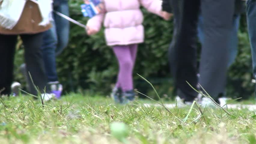 families with sneakers around the city during the footrace