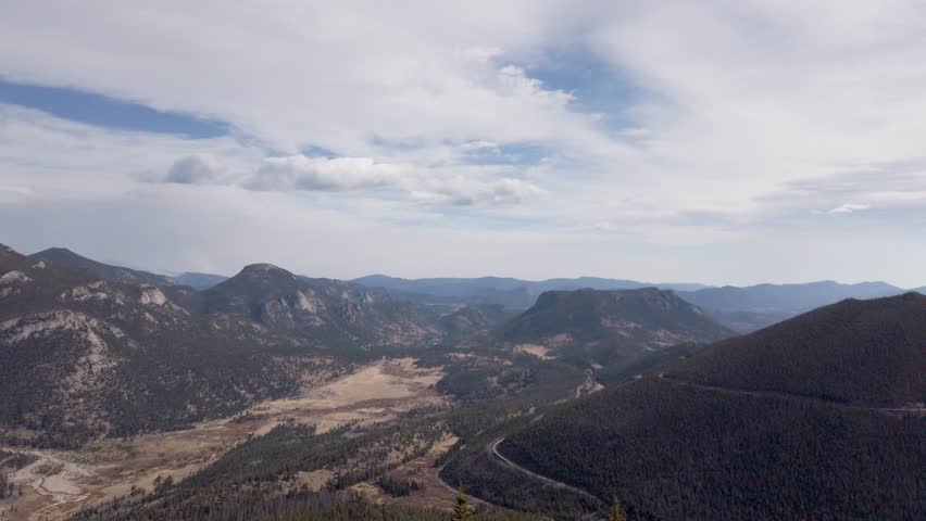 Panoramic view over the landscape from Pikes Peak, Colorado