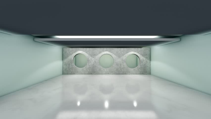 Contemporary gallery space interior design clip