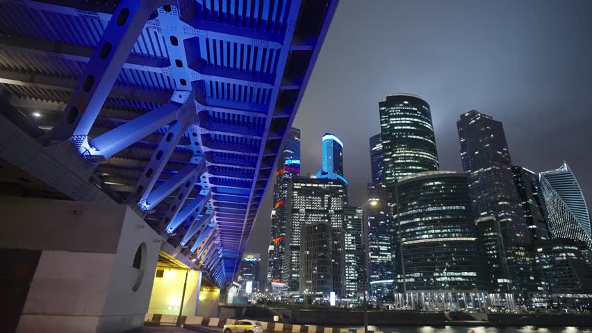 Moscow city, Moscow night city beautiful houses